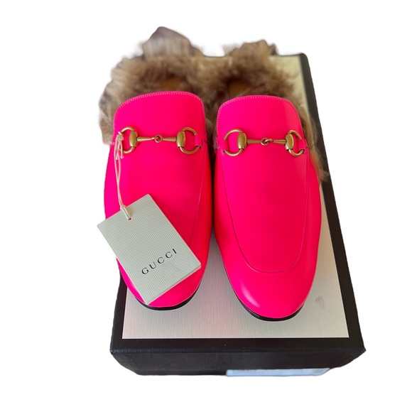 Gucci Neon pink Leather Princetown Mules - Picture 6 of 11